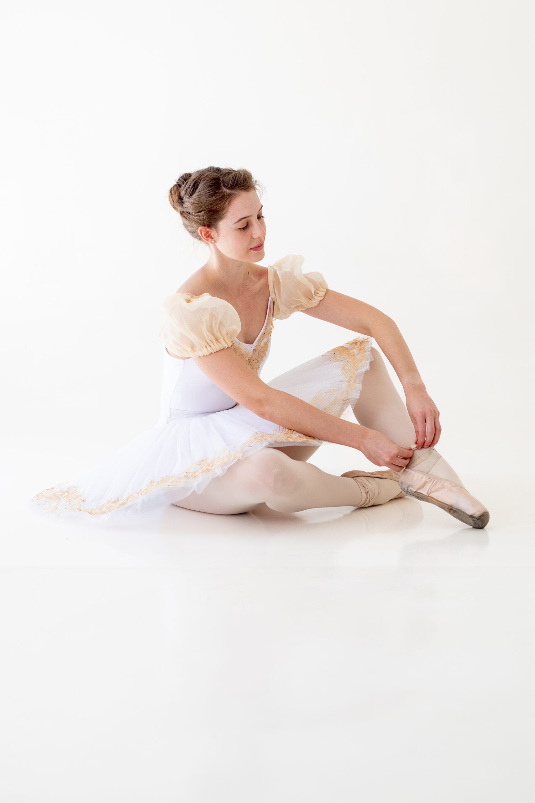 White & Gold Tutu with Leotard